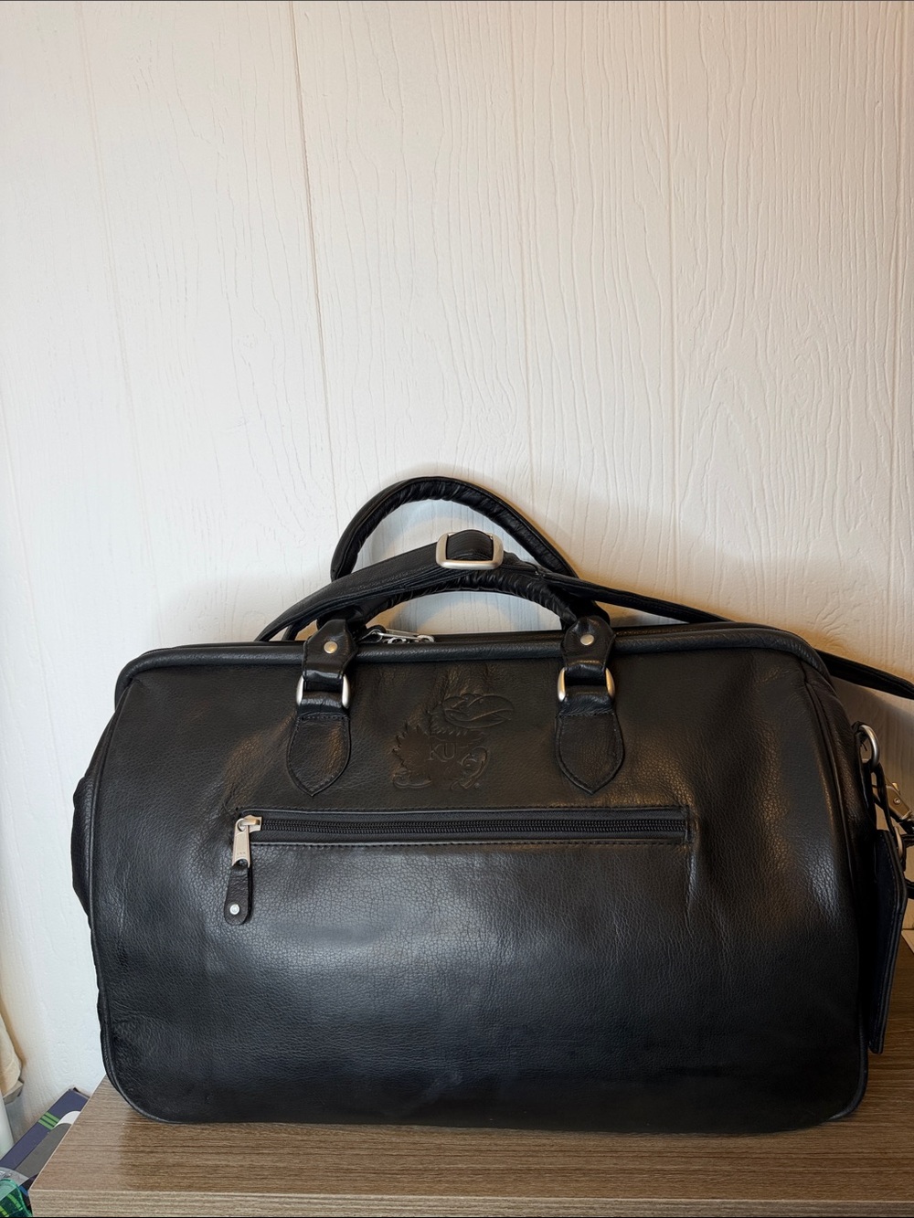 Kansas University Jayhawks Leather Weekender Bag